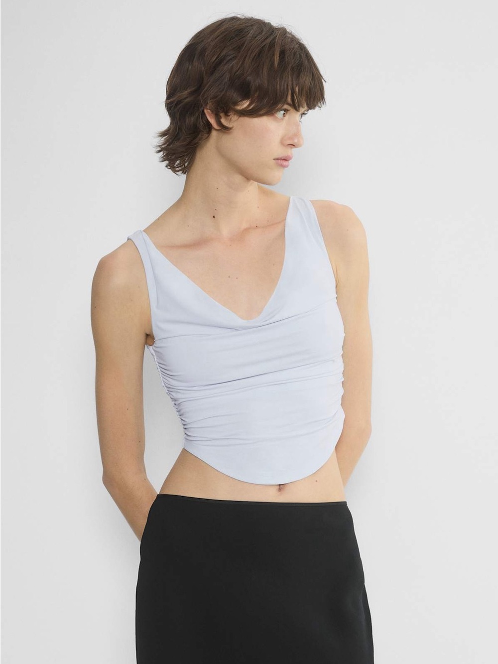 Aritzia Wilfred Parfait Top Glimmer Blue